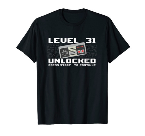 Funny Level 31 Unlocked 1988 Gamer 31st Birthday Gift T-Shirt