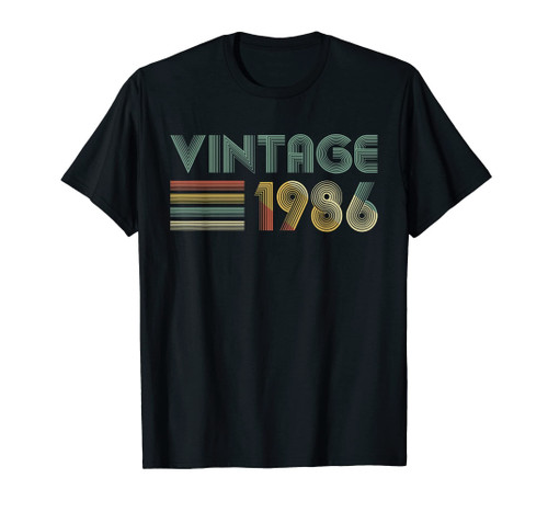 Funny Retro Vintage 1986 Tshirt 33rd Birthday Gifts 33 Years Old
