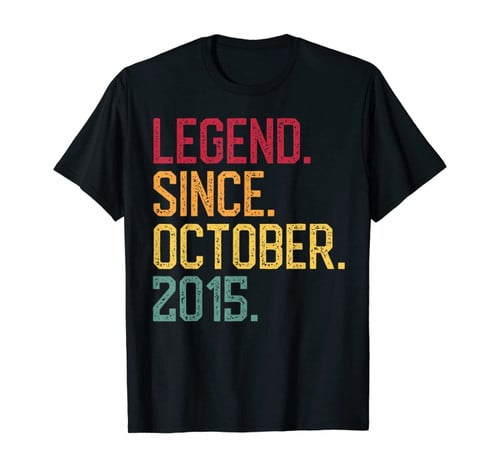 Funny Legend Since October 2015 5th Birthday Gift 5 Years Old T-Shirt