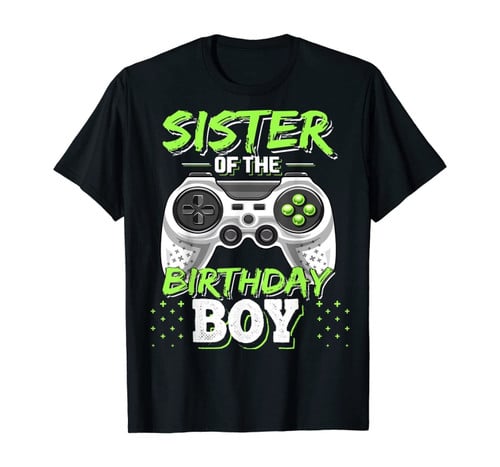Sister Of The Birthday Boy Matching Video Game Birthday Gift T-Shirt