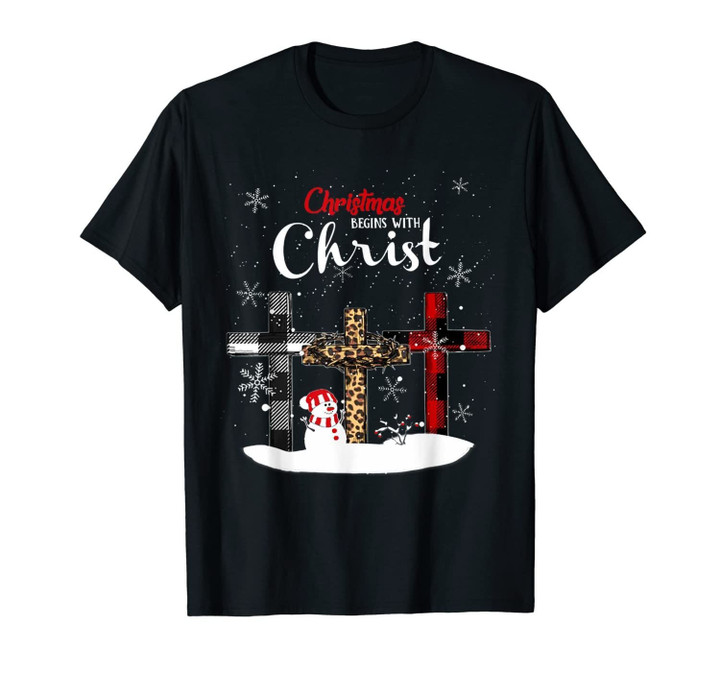 Womens Christmas Begins With Christ Xmas Gifts T-Shirt
