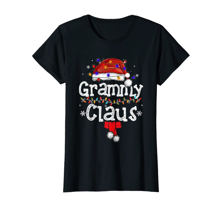 Womens Grammy Claus Christmas Family Matching Pajama Santa Hat T-Shirt