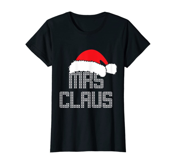 Womens Mr and Mrs Claus Family Matching Pajamas Xmas Santa T-Shirt