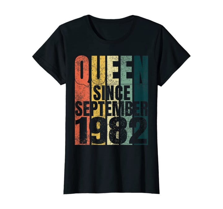 Womens 38th Birthday Gifts Quarantine Queen Since September 1982 T-Shirt