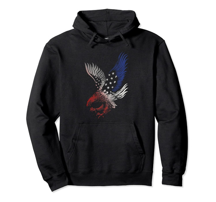Patriotic Hoodie Top Apparel Eagle American Flag USA Clothes