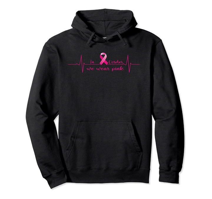 Breast Cancer Awareness Month Breast cancer heart beat Pullover Hoodie