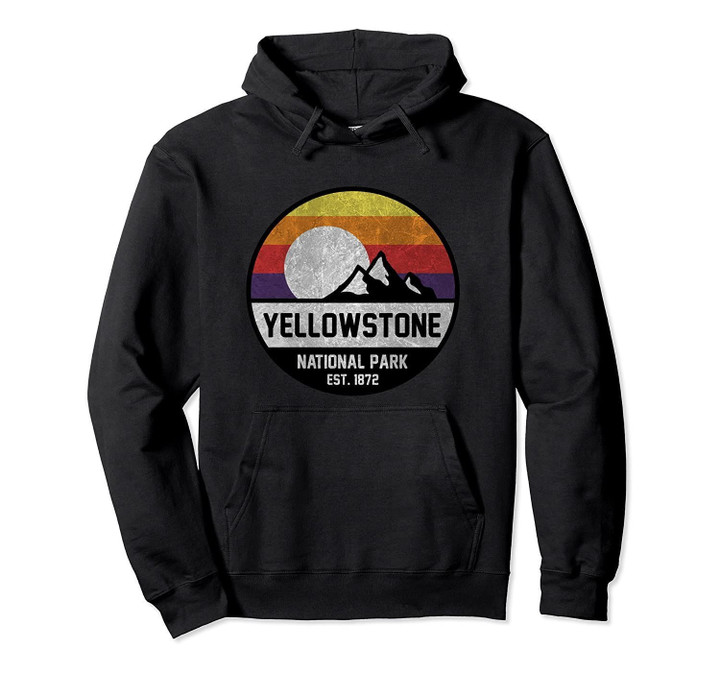 Yellowstone National Park Retro Mountain Hoodie