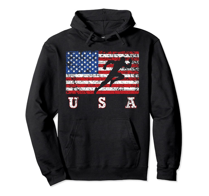 American Flag Track & Field Hoodie, USA Gift, Track Team