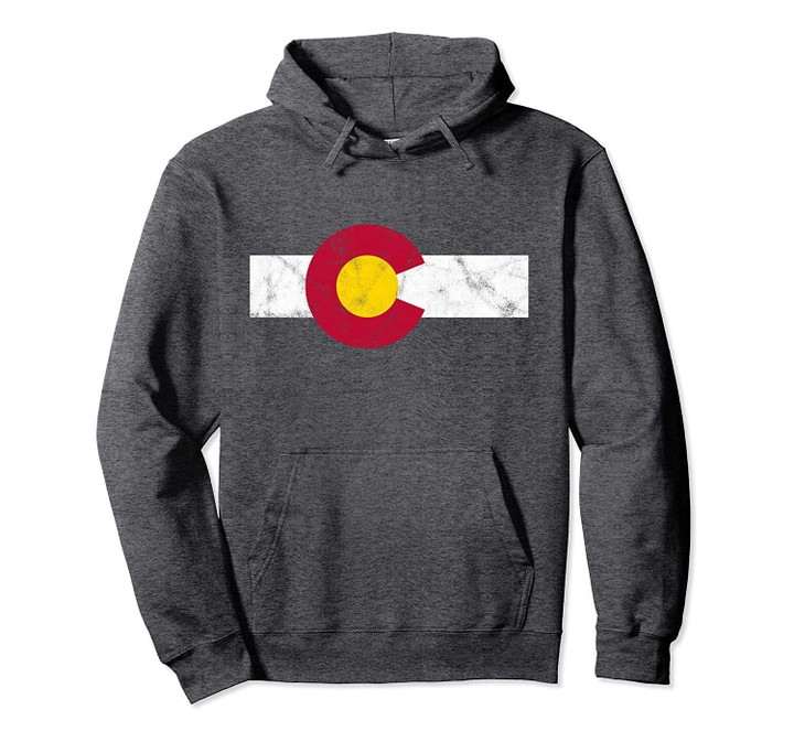 Colorado Flag Hoodie Sweatshirt vintage Distressed