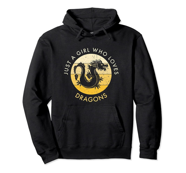 Distressed Just A Girl Who Loves Dragons Hoodie