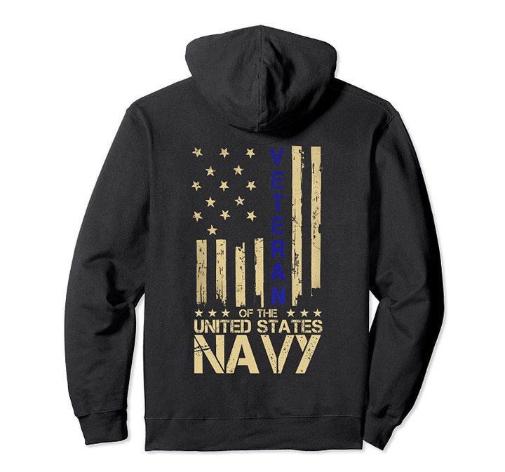 Patriotic Veteran of U.S Navy American Flag Hoodie Gifts