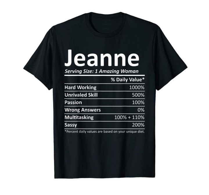 JEANNE Nutrition Personalized Name Funny Christmas Gift Idea T-Shirt-1342701