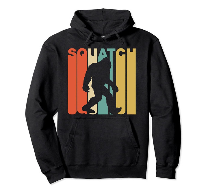 Retro 1970's Style Squatch Bigfoot Sasquatch Hoodie