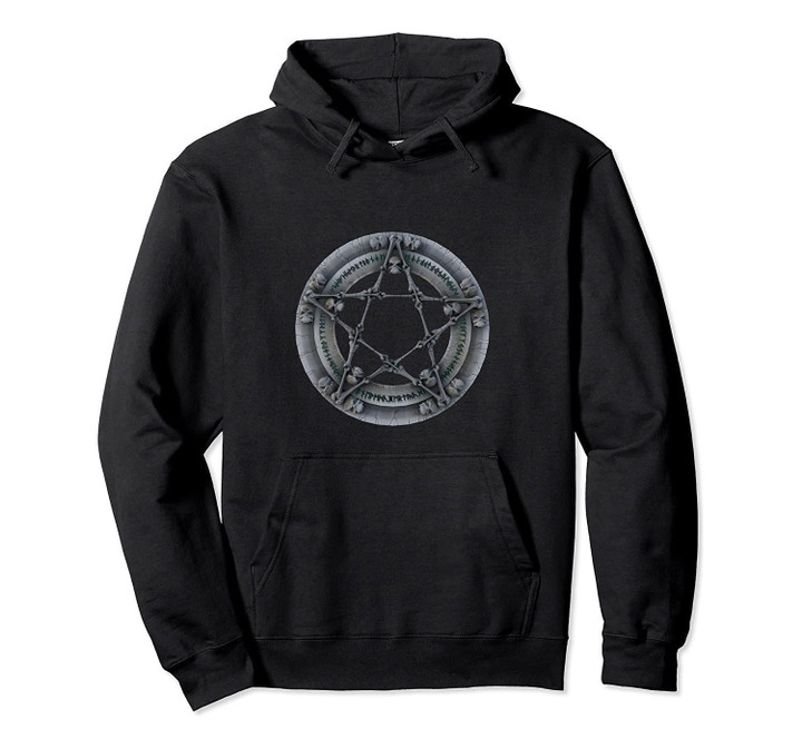 Cool Wiccan Star Pentagram Scary Gift For Men Women Witches Pullover Hoodie