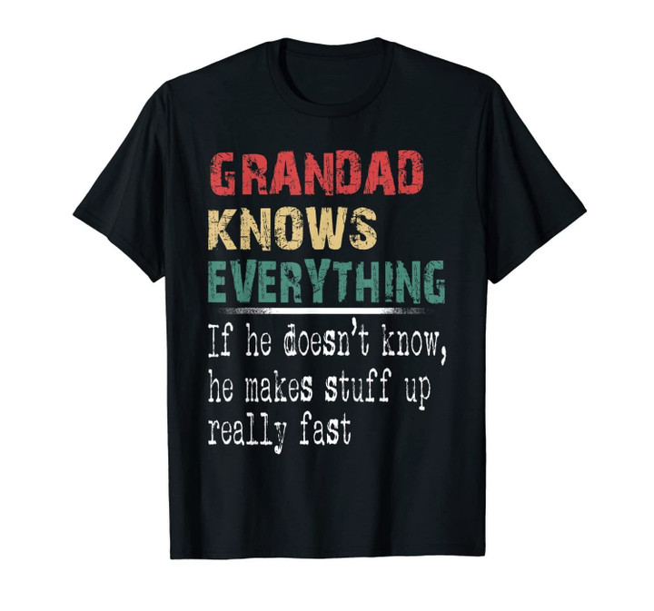 Grandad Knows Everything - Christmas Grandpa Gift T-Shirt-1949956