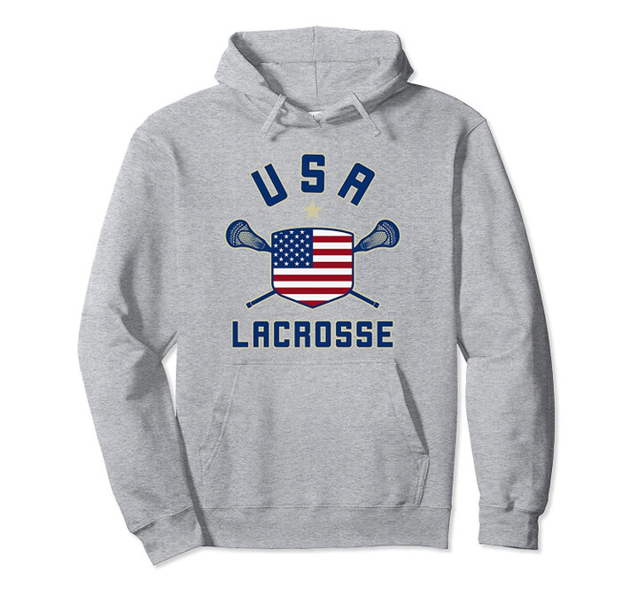 American Lacrosse Hoodie | USA Flag Lax Player Hoody