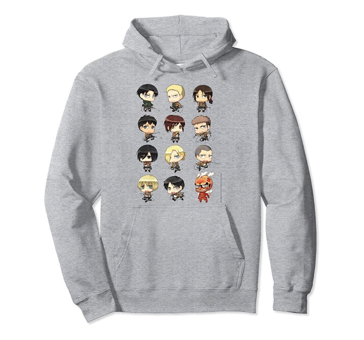 Attack on Titan Chibi All Characters Pullover Hoodie