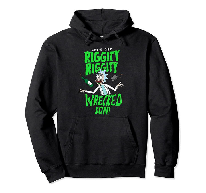 Rick & Morty Riggity Riggity Wrecked Spiral Pullover Hoodie