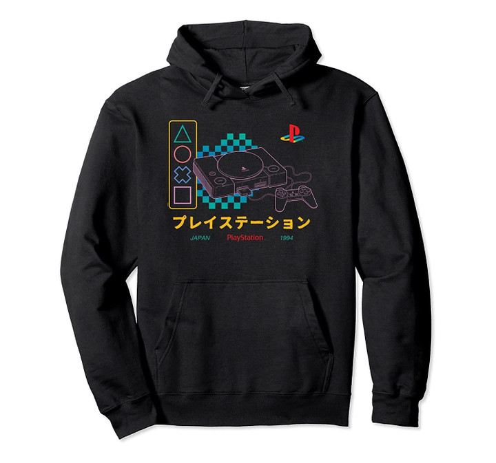 Playstation Checker Neon 90's Hoodie