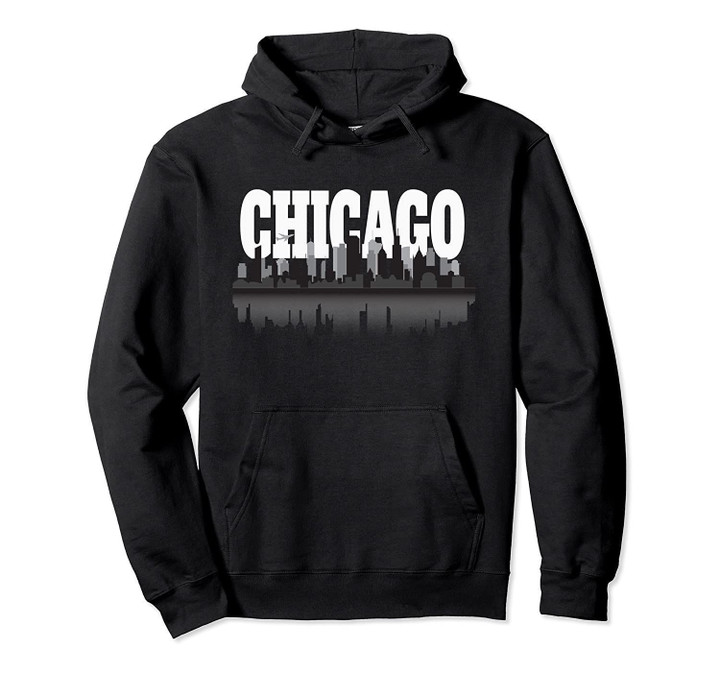 Chicago Windy City Skyline and Reflection Hoodie