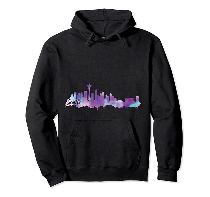Seattle Washington SkylineFor Tourists And Citizens Pullover Hoodie