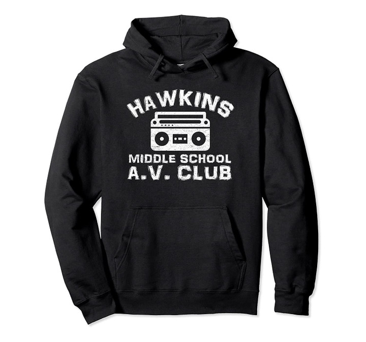 Hawkins Middle School AV Club Hoodie Vintage 80s Boom Box