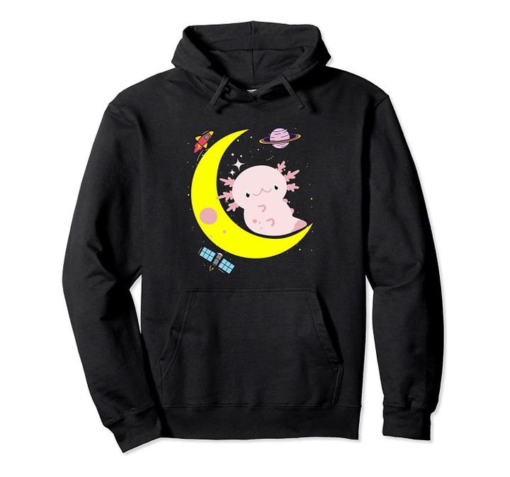 Space Axolotl Kawaii Pastel Goth Japan Anime Lover Gift Pullover Hoodie