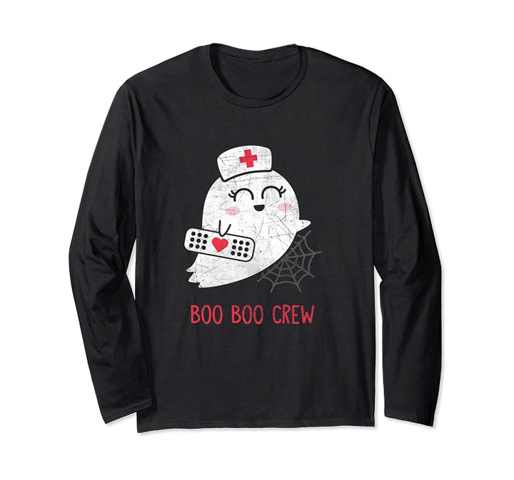 Nurse Ghost Boo Boo Crew Funny Halloween Gift Long Sleeve T-Shirt