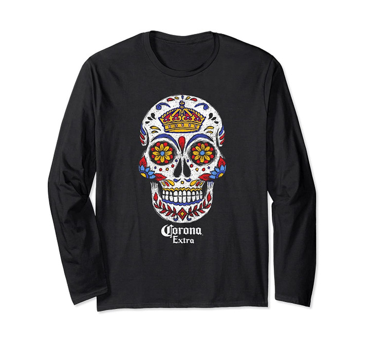 Corona Extra Sugar Skull Long Sleeve T-Shirt