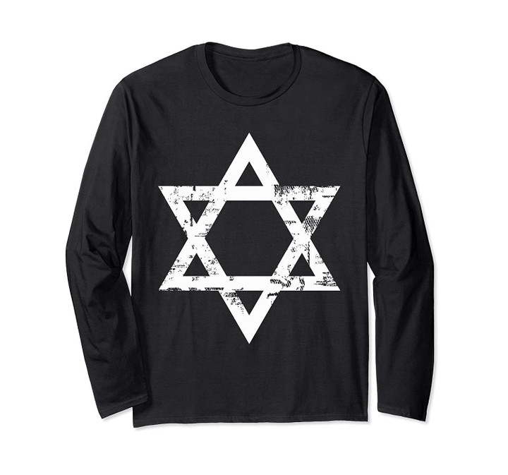 Star Of David Long Sleeved Shirt - Distressed Aged Look