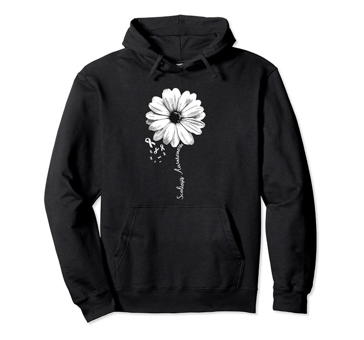 Scoliosis Awareness Hoodie Pretty Flower Support Gift