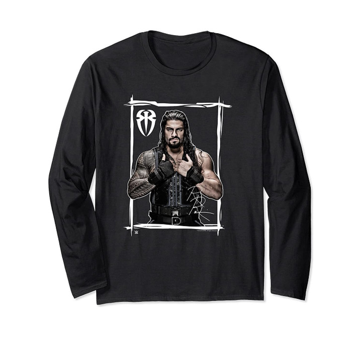 WWE Roman Reigns Black White Long Sleeve T-Shirt