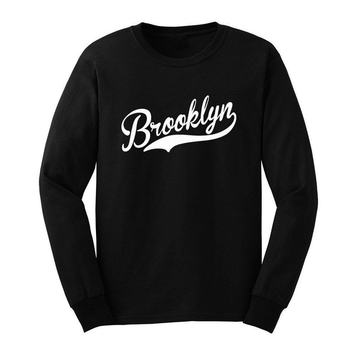 Loo Show Mens Brooklyn Long Sleeve Adult T-Shirts Casual Men Tee