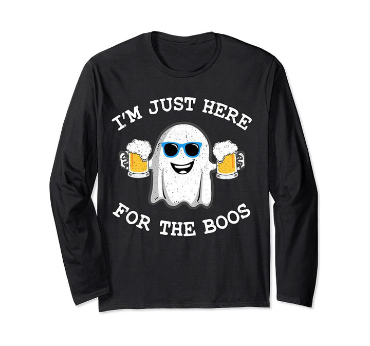 Funny Halloween Tee, I'm Just Here For The Boos Costume Men Long Sleeve T-Shirt
