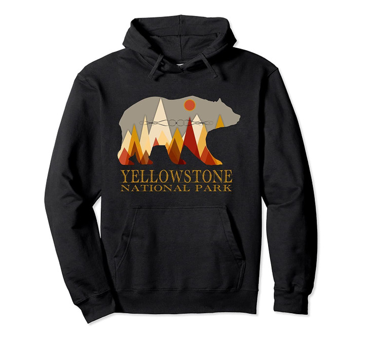 Retro Yellowstone Grizzly Bear Hoodie National Park Gift