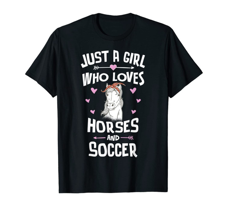 Horses And Soccer Gifts for Girls Women T-Shirt-1695446