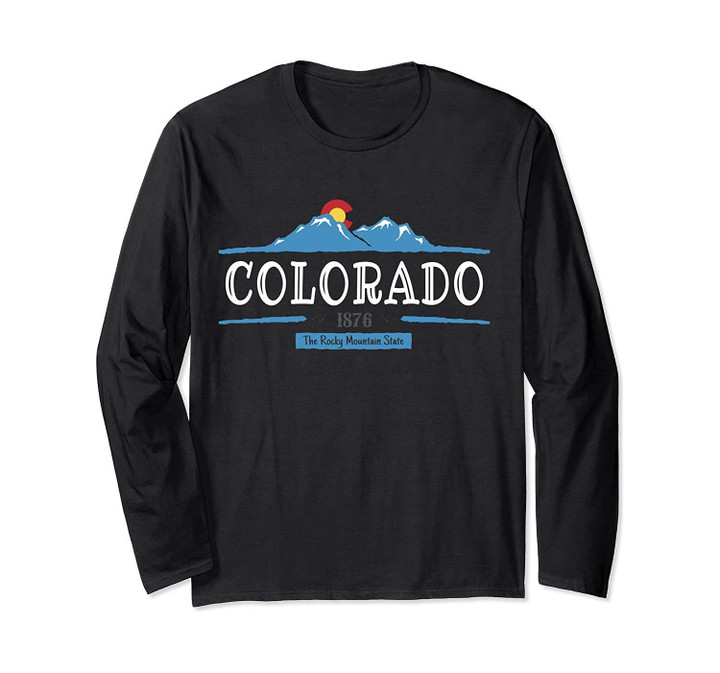Colorado Flag Mountain Range Long Sleeve T-Shirt