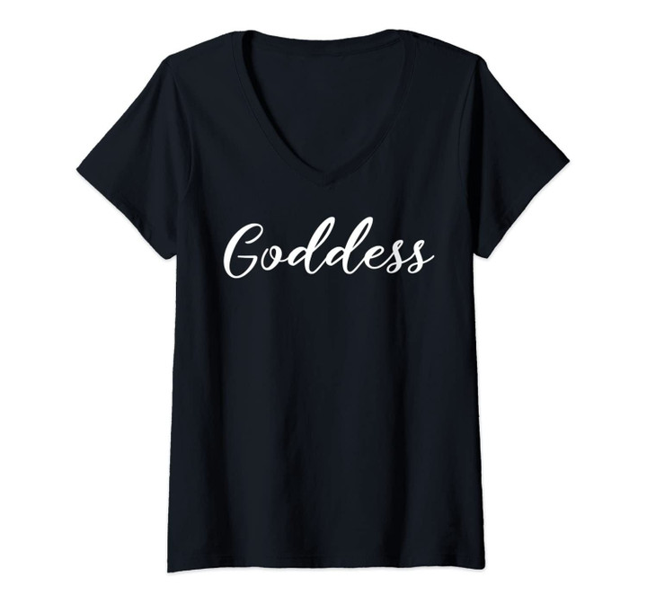 Womens Goddess Empowering Shirt For Women Empower Her Feminist Gift V-Neck T-Shirt