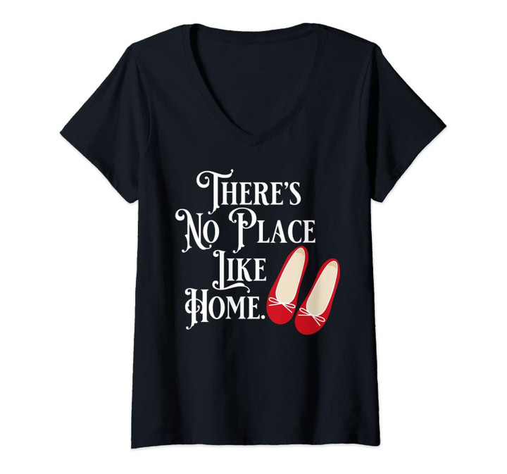 Womens There's No Place Like Home - Wizard Of Oz V-Neck T-Shirt
