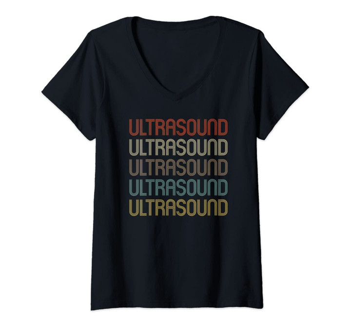 Womens Ultrasound Tech Gift Sonography Ultrasound Technologist V-Neck T-Shirt