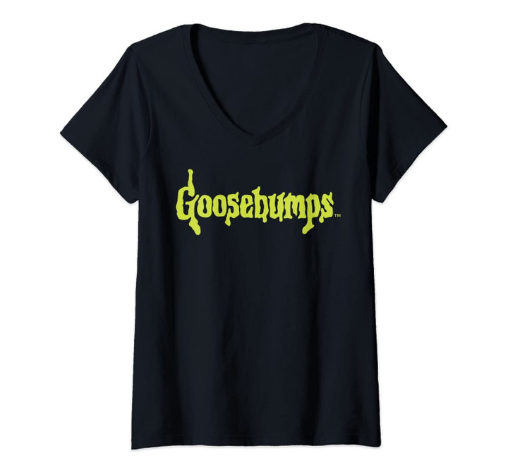 Womens Goosebumps Classic Slime Title V-Neck T-Shirt