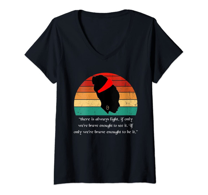 Womens There Is Always Light - Amanda Gorman Funny Retro Vintage V-Neck T-Shirt