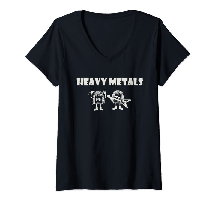 Womens Heavy Metals - Cute And Classic Forensics Or Chemist Theme V-Neck T-Shirt