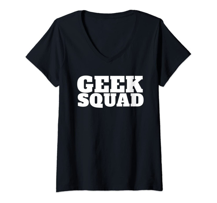 Womens Geek Squad Graphic V-Neck T-Shirt