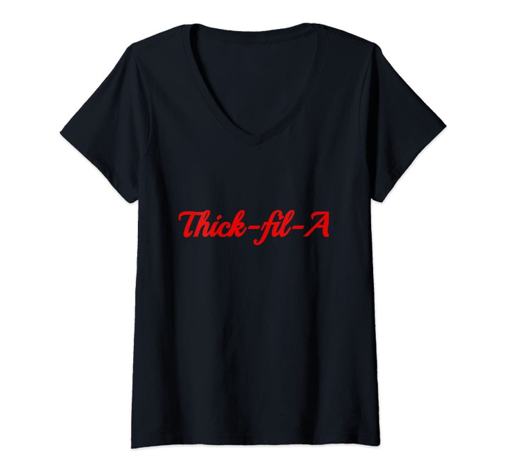 Womens Thick-Fil-A Fun Men And Women's Trendy Graphic Shirt V-Neck T-Shirt
