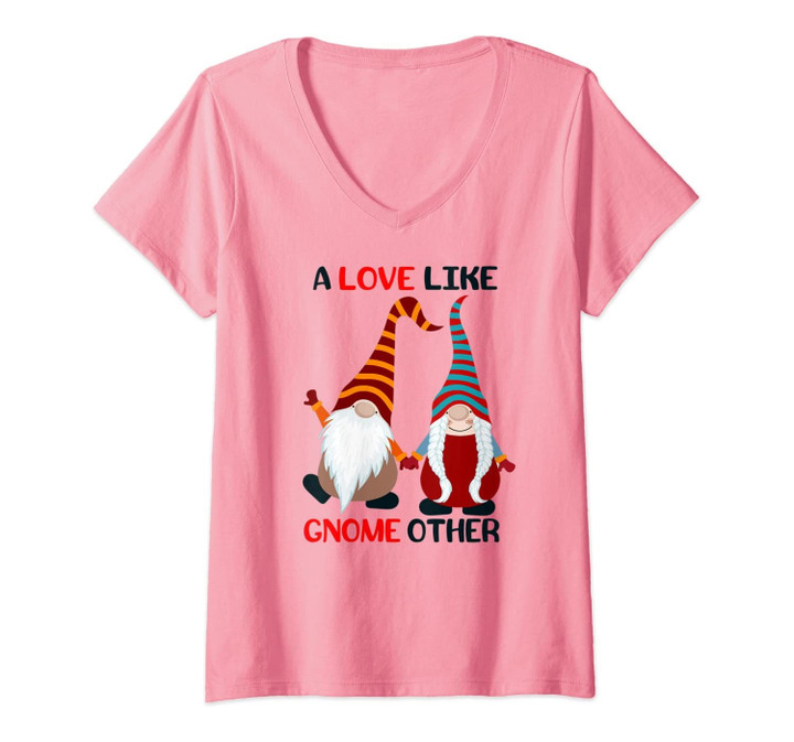 Womens Garden Gnomes Be My Gnomie Cute I Love You Valentines Gift V-Neck T-Shirt