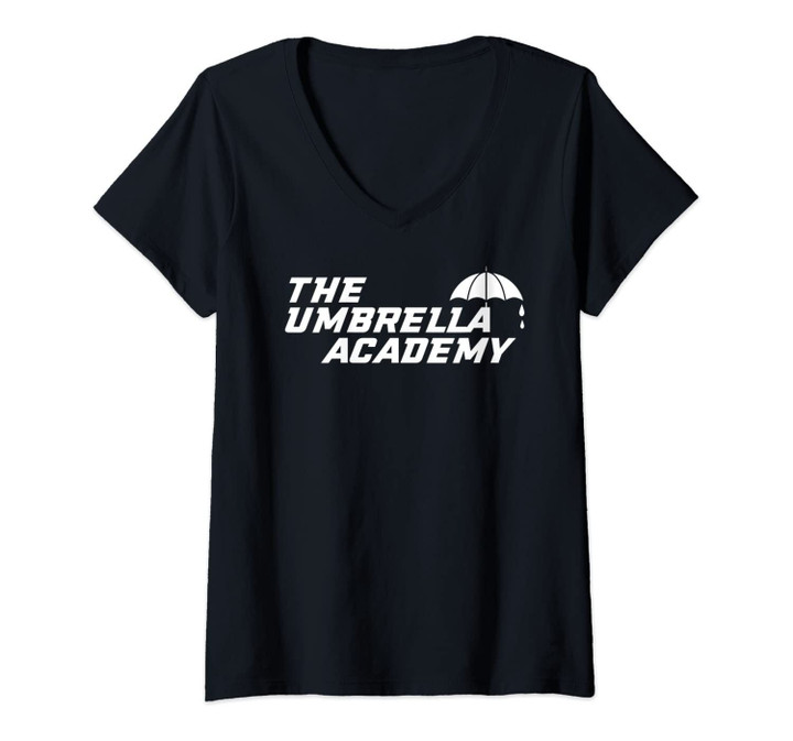 Womens Umbrella Family Academy I Adventure Comedy Superheroes V-Neck T-Shirt