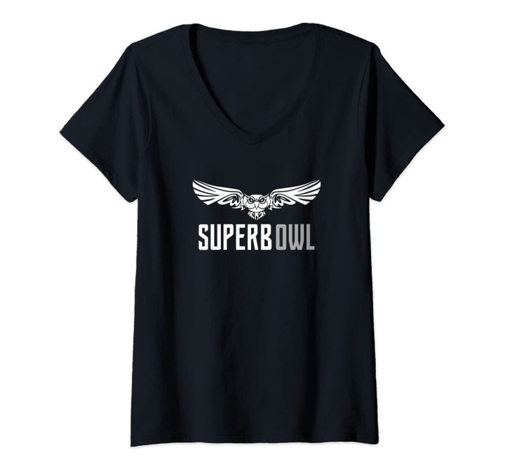 Womens The Superb Owl Design - Owl Bird V-Neck T-Shirt