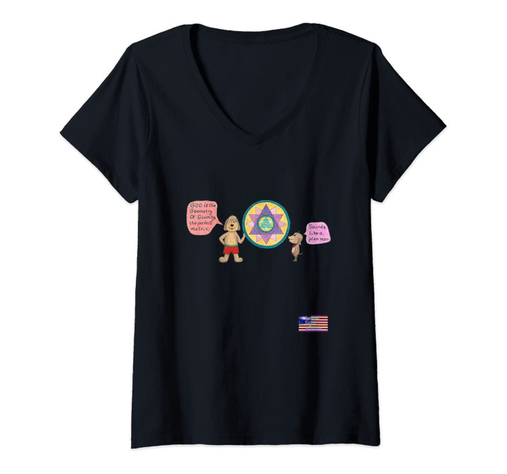 Womens God Is The Geometry Of Divinity, The Perfect Matrix V-Neck T-Shirt