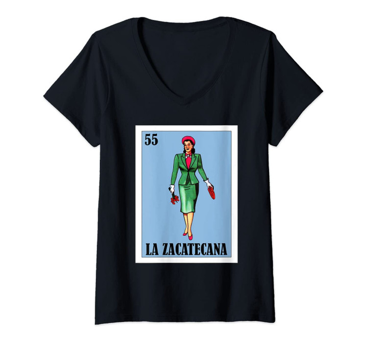 Womens Zacatecas Mexican Lottery - La Zacatecana V-Neck T-Shirt